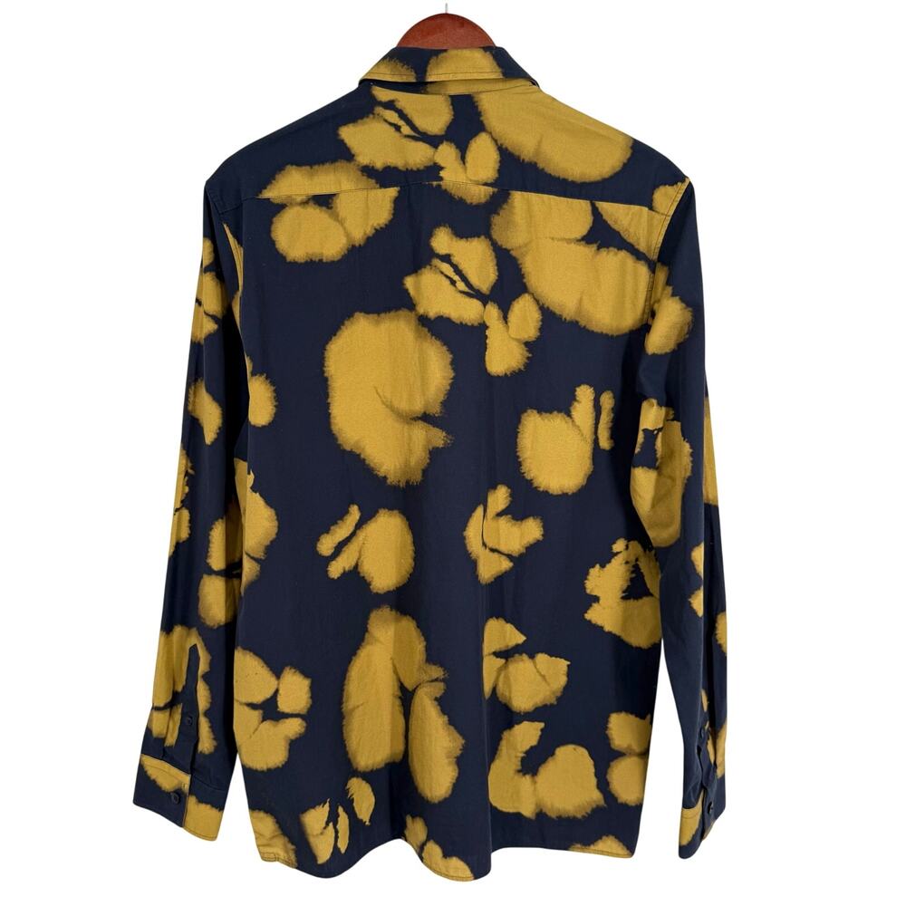Ted Baker Mens Sz Large 4 Blurred Floral Print Formal Navy Blue Button Shirt - Picture 7 of 7